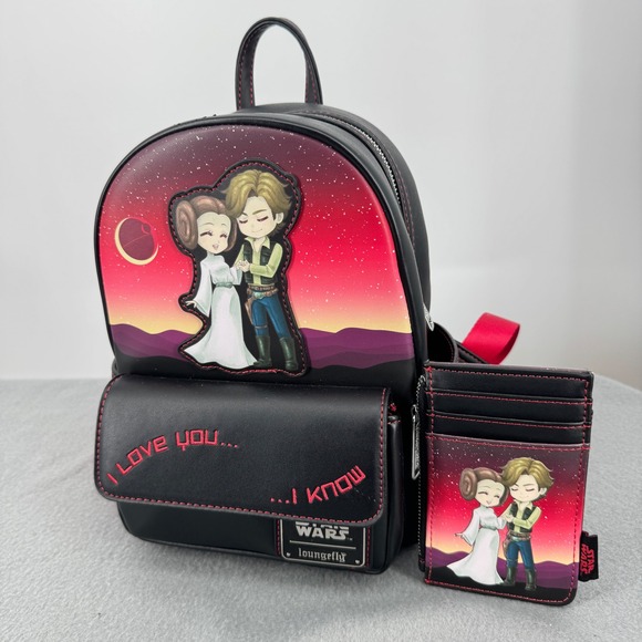 Loungefly Handbags - Loungefly Star Wars Han Solo Princess Leia I Love You I Know Mini Backpack Set
